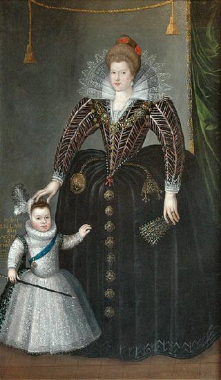 Charles Martin Portrait of Maria de' Medici and her son Louis XIII